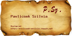 Pavlicsek Szilvia névjegykártya