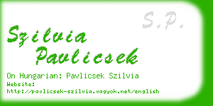 szilvia pavlicsek business card